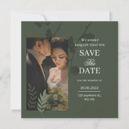 Elegante, anpassbare olivgrüne Hochzeit Save The Date