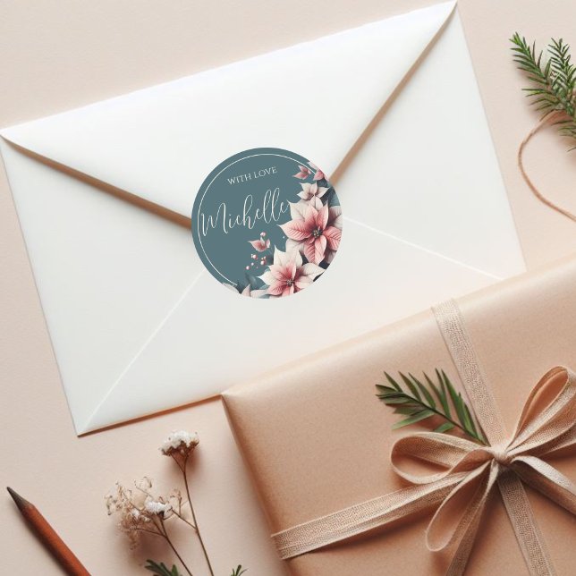 Elegante, anpassbare Pastel-Blume Runder Aufkleber (Von Creator hochgeladen)