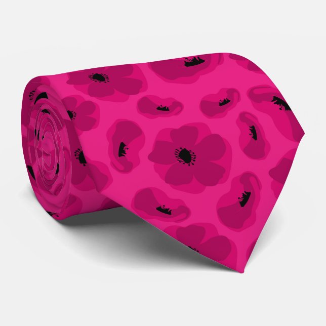 Elegante anpassbare Poppy-Blume Krawatte (Gerollt)