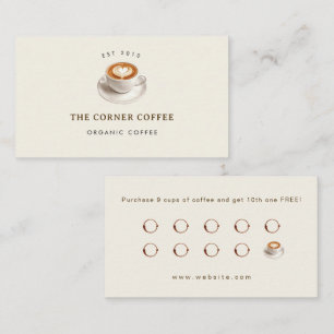 Elegante anpassbare Treuekarte für Coffeeshops Visitenkarte