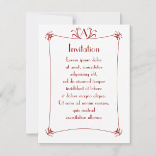 Elegante anpassbare Umrandung mit Monogramm Einladung