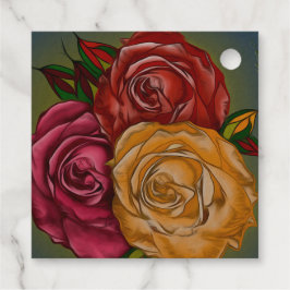 Elegante anpassbare warme bemalte Rosen Geschenkanhänger
