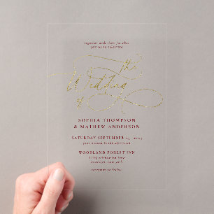 Elegante anspruchsvolle Burgunder-Hochzeitsschrift Acryleinladungen