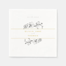 Elegante, anspruchsvolle Romantische Blumen-Goldho Serviette