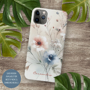 Elegante, anspruchsvolle, zarte Wasserfarben-Blume iPhone 16 Pro Max Hülle