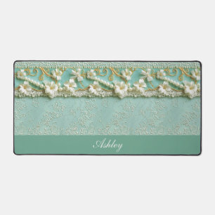 Elegante antike Blumen-Personalisierte-Schreibtisc Schreibtischunterlage