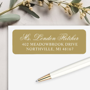 Elegante Antike Gold Schrift Hochzeitsadresse