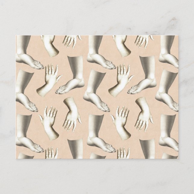 Elegante antike Gravierhandschuhe sind einzigartig Postkarte (Vorderseite)