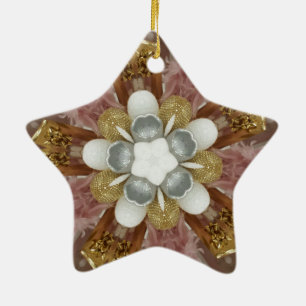 Elegante antike Rosa Silbergraue Blume Keramikornament