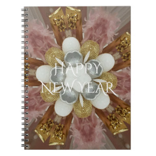 Elegante antike Rosa Silbergraue Blume Notizblock