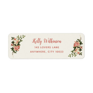 Elegante antike SahneRosen-Skript-Namen-Adresse