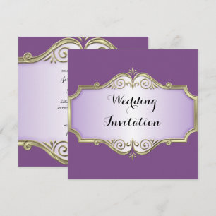 Elegante antike Satin-Hochzeit Einladung