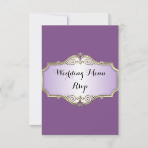 Elegante antike Satin-Hochzeitsmenü-RSVP RSVP Karte