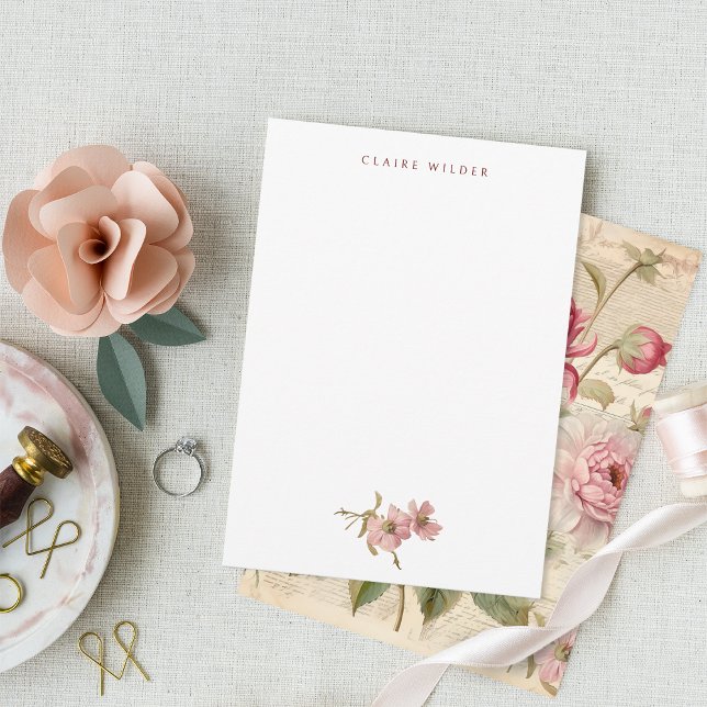 Elegante antike Vintage französische Blumenkolonie Mitteilungskarte (Von Creator hochgeladen)