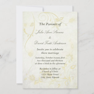 Elegante antike Weiße Vintage Hochzeit Einladung