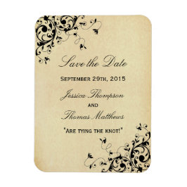 Elegante antike Wirbel beim Hochzeitsfeiern speich Magnet