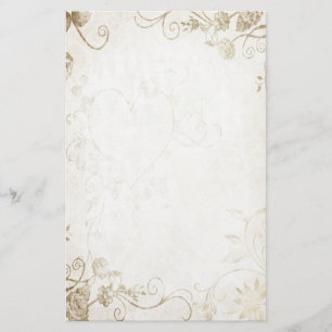Elegante Antique Gold Vintage Hochzeit Briefpapier