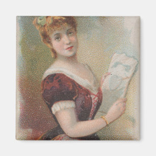 Elegante Antique Valentinsillustration, 1890 Magnet