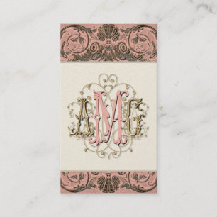 Elegante Antiqued Goldbarocke mit Monogramm Karten