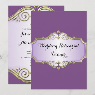 Elegante Antiquität Satin Hochzeitsprobe Dinner Einladung