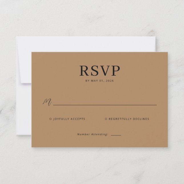 Elegante Antwortkarte RSVP Karte (Vorderseite)