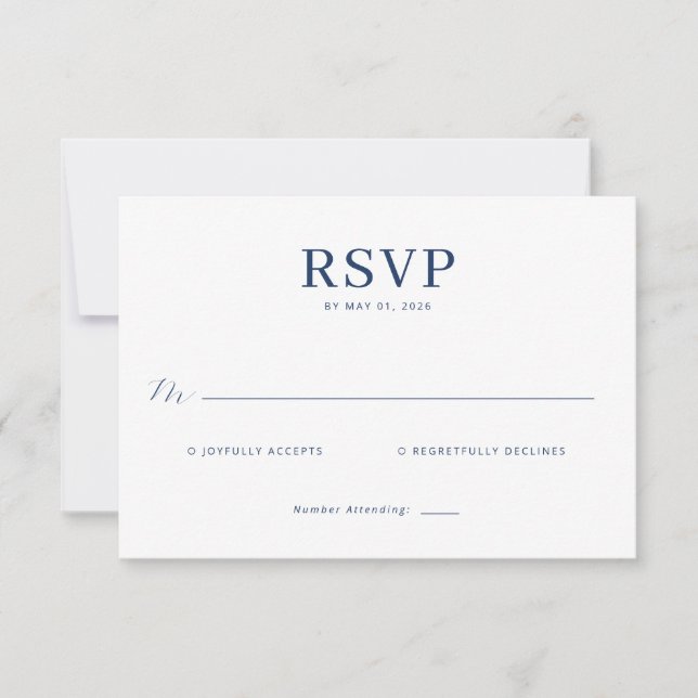 Elegante Antwortkarten Gestaltung RSVP Karte (Vorderseite)