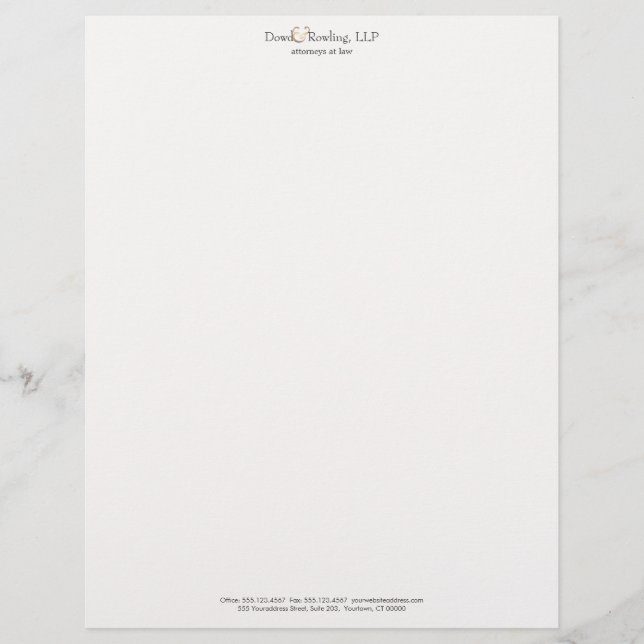 Elegante Anwältin am Law Simple White Letterhead Briefkopf (Vorderseite)