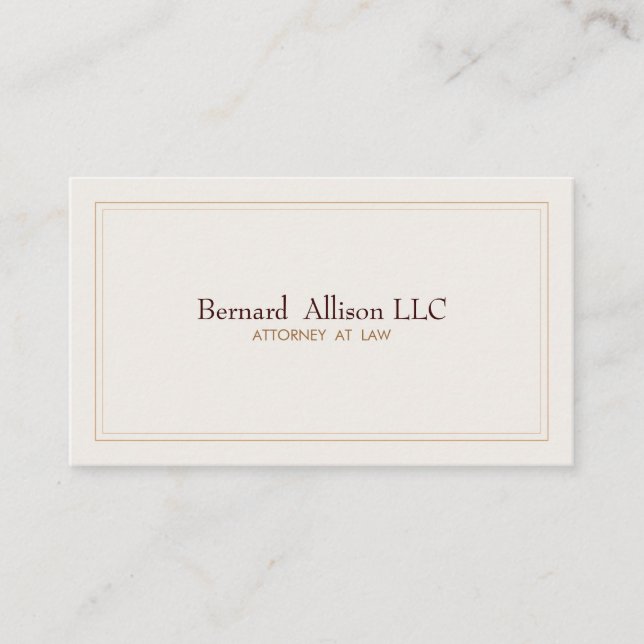Elegante Anwältin Ivory Beruflich Traditionell Visitenkarte (Vorderseite)
