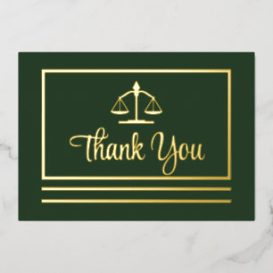 Elegante Anwältin Vielen Dank Foil Postcard Folieneinladung