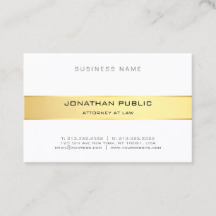 Elegante Anwaltskanzlei Gold White Template Visitenkarte