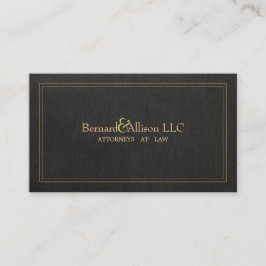 Elegante Anwaltskanzlei Imitate Black Linen Busine Visitenkarte