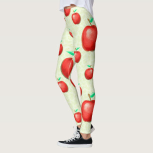 Elegante Äpfel Muster Honeycomb Hintergrund  Leggings