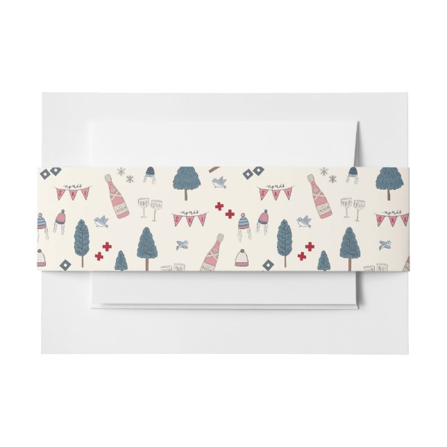 Elegante Apres Ski Bachelorette Einladungsbanderole (Vorderseite Beispiel)