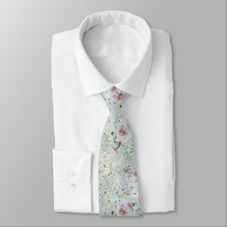 Elegante Aqua-Blumen-Hochzeitskrawatte Krawatte