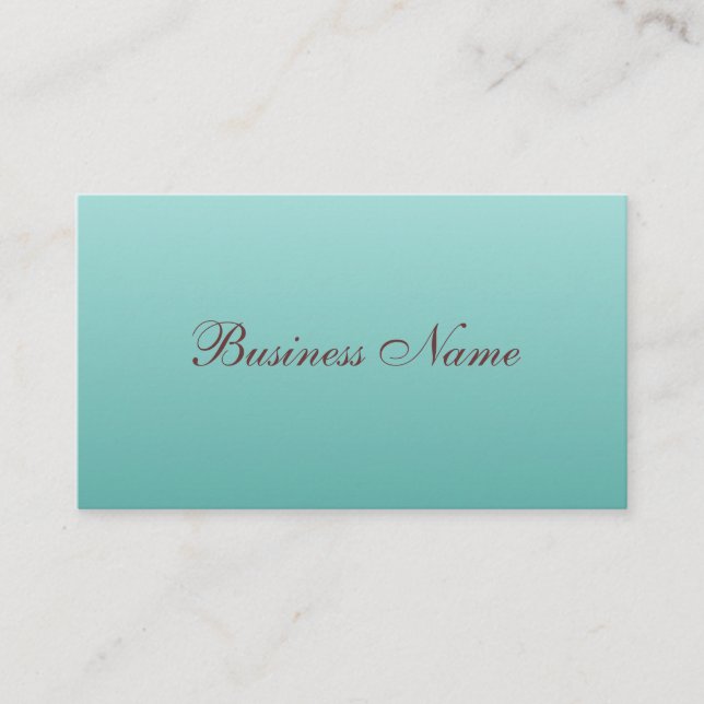 Elegante Aqua Business Card Visitenkarte (Vorderseite)