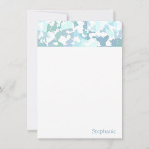 Elegante Aqua Gray und White Abstrakt Geometric Mitteilungskarte