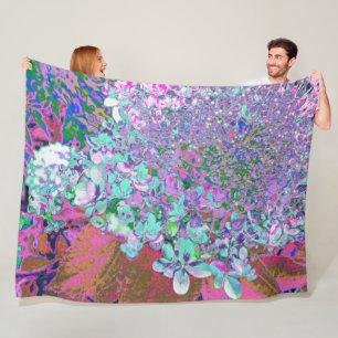 Elegante Aqua- und Purpur-Limelight-Hortensien-Det Fleecedecke