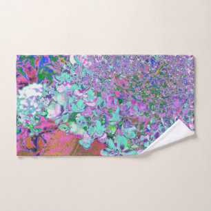 Elegante Aqua- und Purpur-Limelight-Hortensien-Det Handtuch