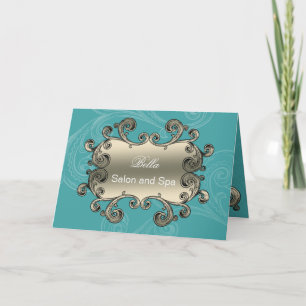 elegante aqua-verschlungene Geschäft Dankeskarten Dankeskarte