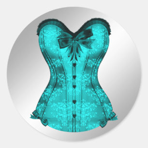 Elegante Aquamarin Blue Corset Stickers