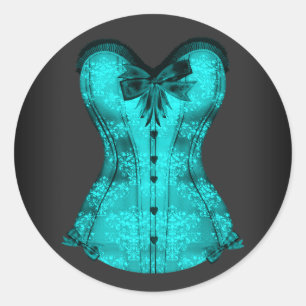 Elegante Aquamarin Blue Corset Stickers