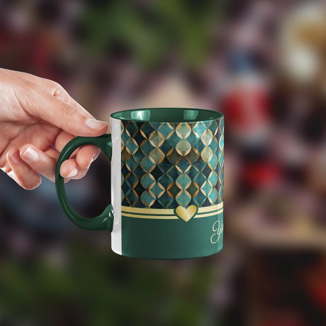 Elegante aquamarin-Gold-Kaffee-Tasse Tasse (Von Creator hochgeladen)