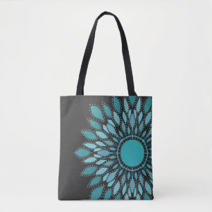 Elegante Aquamarin Lotus Blume Mandala