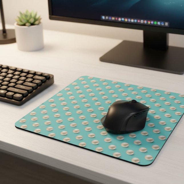 Elegante Aquamarin & Perlen Mousepad (Von Creator hochgeladen)