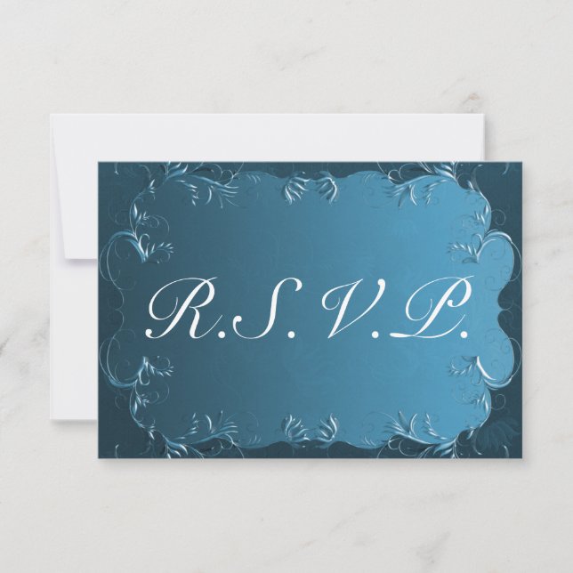 Elegante Aquamarin Wedding RSVP (Vorderseite)