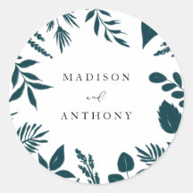 Elegante Aquamarine Blaue Botanische Hochzeit