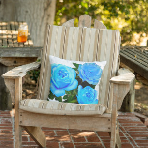 Elegante aquamarine blaue Rose Blütenblumen Kissen