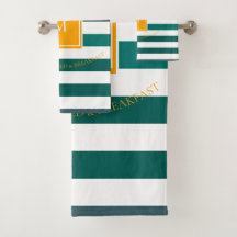 Elegante Aquamarine Blues White Striped Monogram B