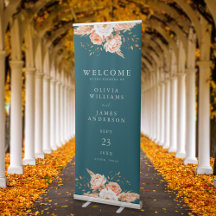 Elegante Aquamarine Boho Chic Fall Floral Wedding