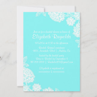Elegante Aquamarine Brautdusche Einladungen